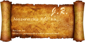 Jeszenszky Réka névjegykártya